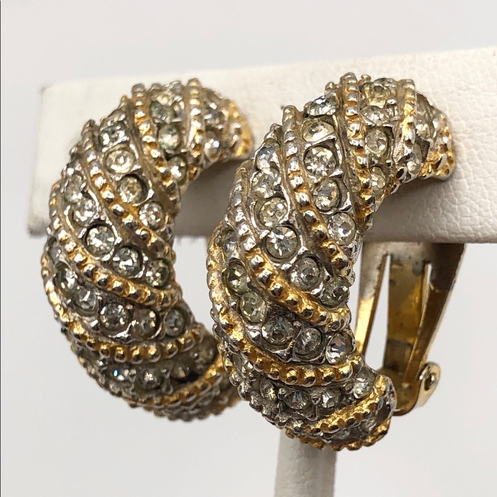 Vintage Kjl Kenneth Jay Lane Rhinestone Earrings - image 1